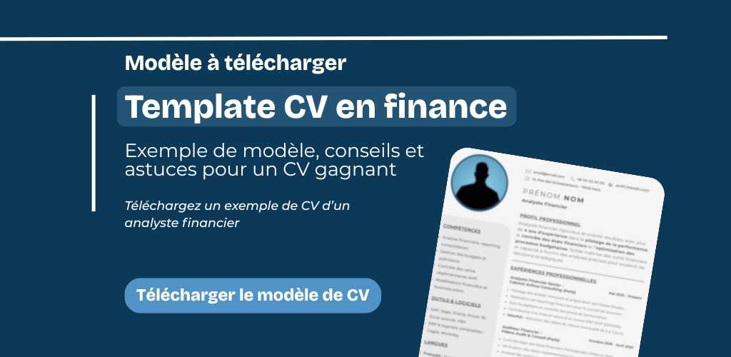 Template CV en finance exemple word